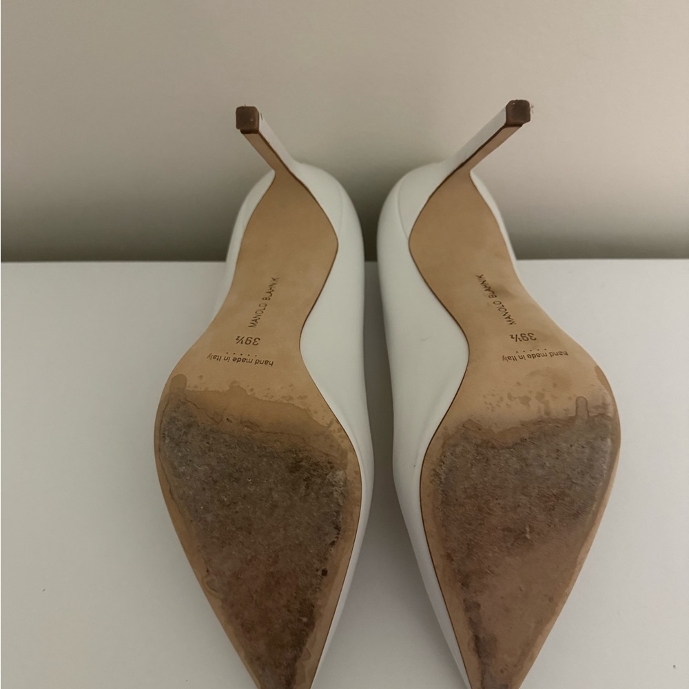 Manolo Blahnik White Heels - Picture 6 of 7